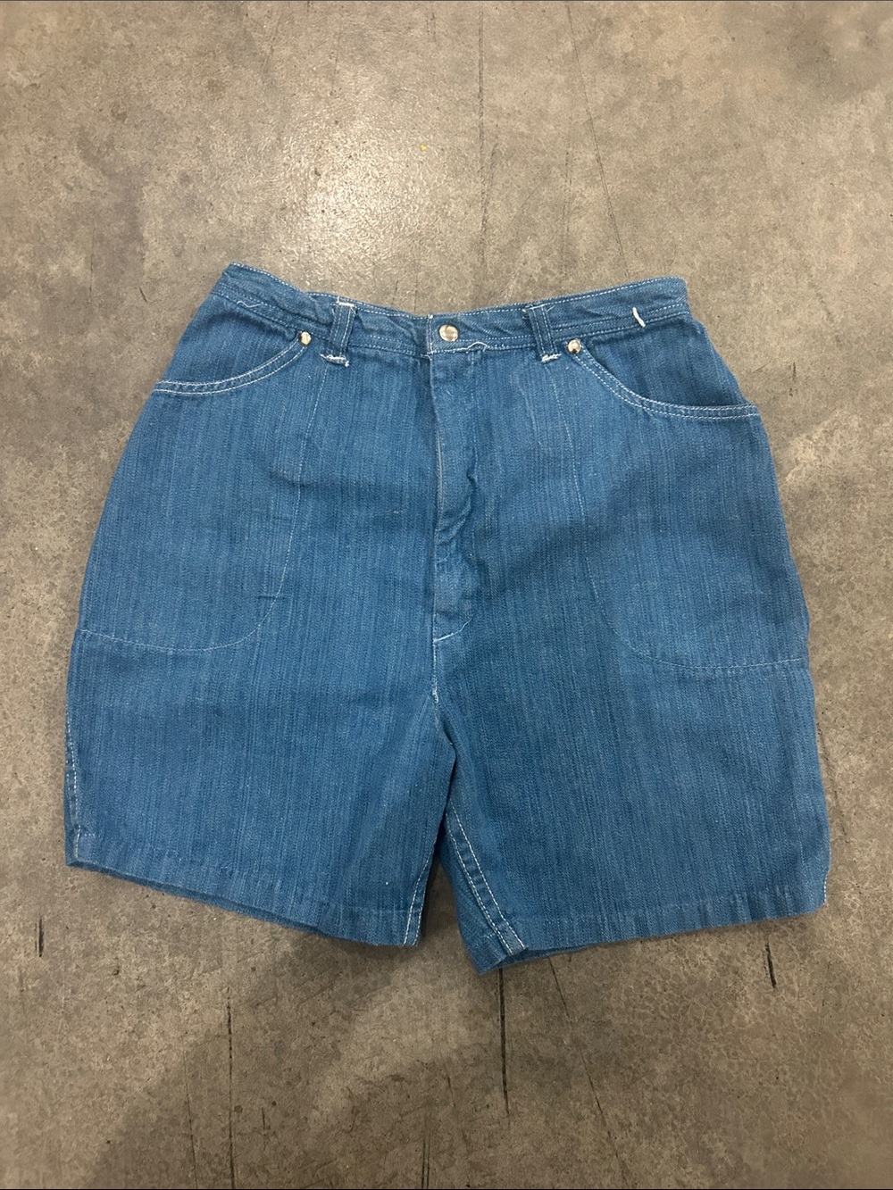 Vintage 60s 70s Miss Holly Denim Bermuda Shorts High Rise Jean Shorts Retro
